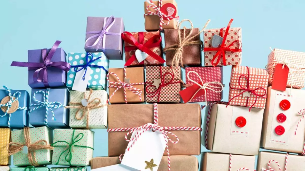 A festive stack of gift boxes perfect for creative holiday giving.